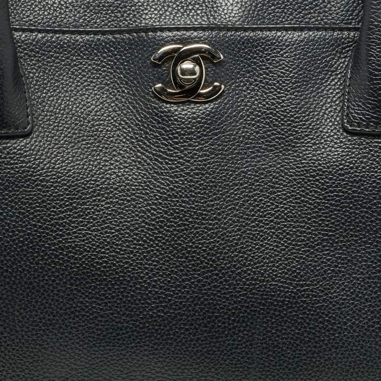 Pre Owned Chanel Black Leather Cerf Shopper Tote