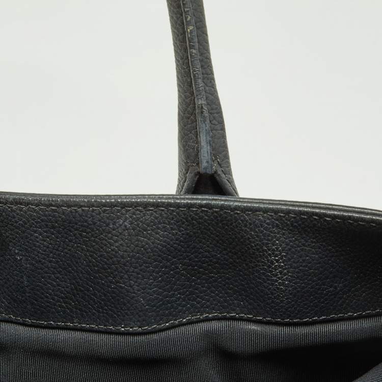 Pre Owned Chanel Black Leather Cerf Shopper Tote
