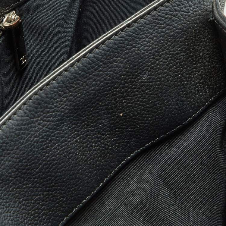 Pre Owned Chanel Black Leather Cerf Shopper Tote