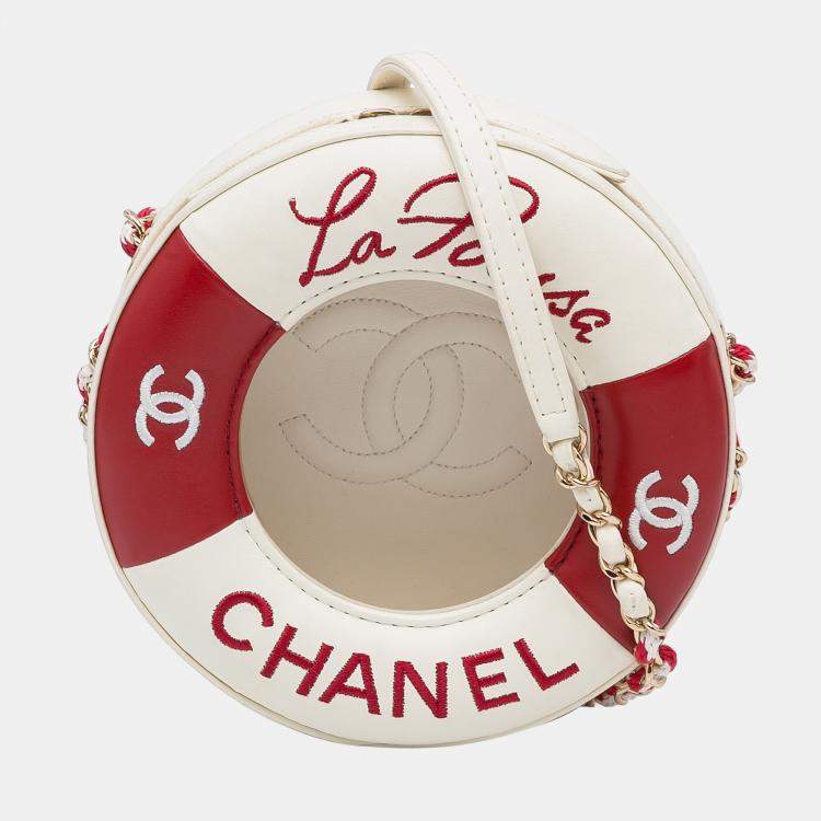 Chanel La Pausa Evening Bag Chevron Lambskin with Applique at 1stDibs