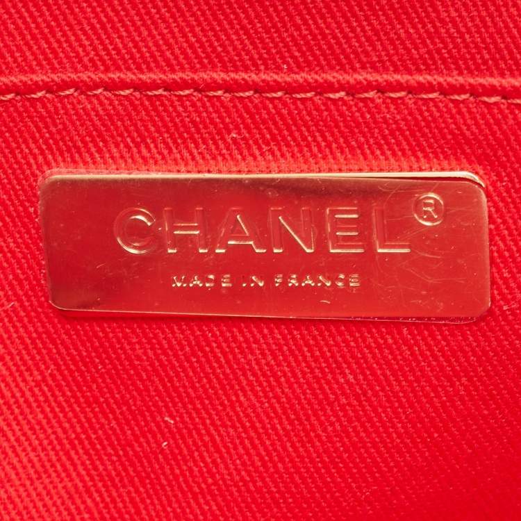 Pre Owned Chanel Red Quilted Caviar Leather Chic Affinity Belt Bag