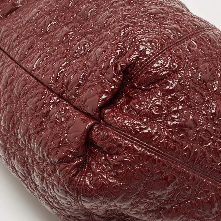 Pre Owned Chanel Dark Red Vinyl Rock in Moscou Hobo