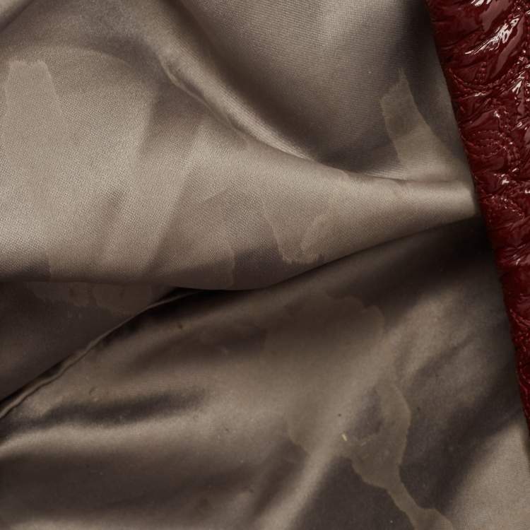 Pre Owned Chanel Dark Red Vinyl Rock in Moscou Hobo