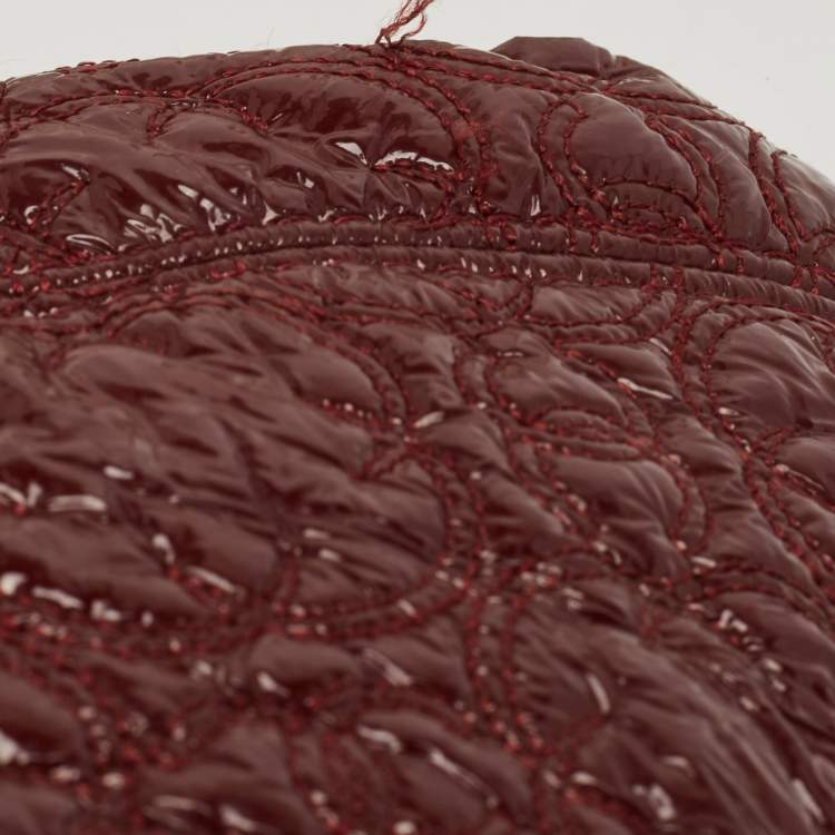 Pre Owned Chanel Dark Red Vinyl Rock in Moscou Hobo