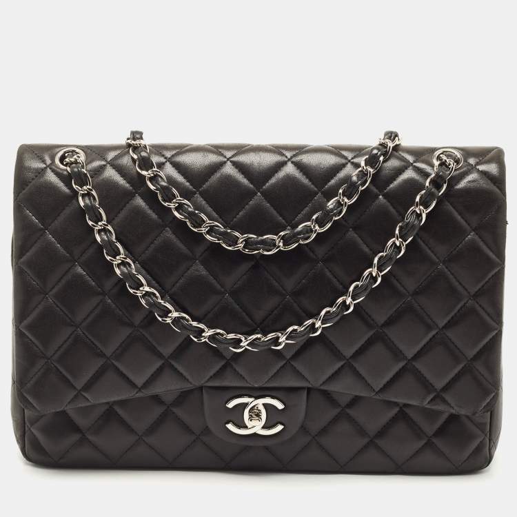 Chanel Black Quilted Lambskin Leather Maxi Classic Double Flap Bag Chanel |  The Luxury Closet