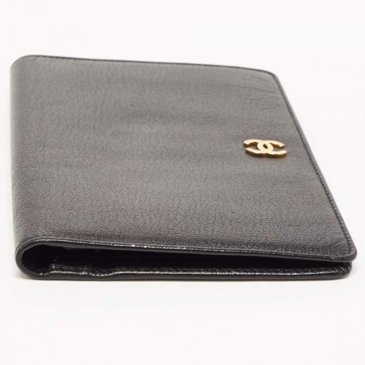 Pre Owned Chanel Black Leather CC Bifold Wallet