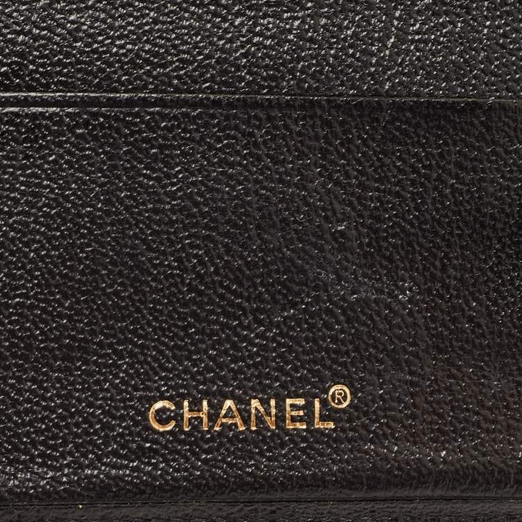 Pre Owned Chanel Black Leather CC Bifold Wallet