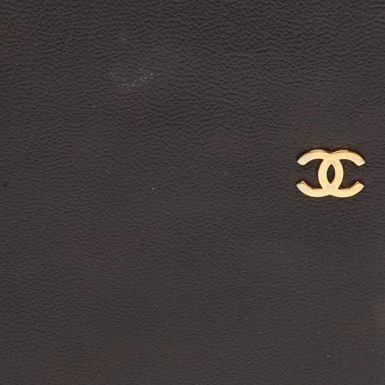 Pre Owned Chanel Black Leather CC Bifold Wallet