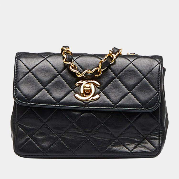 Chanel Black Extra Mini Classic Lambskin Leather Flap Bag Chanel