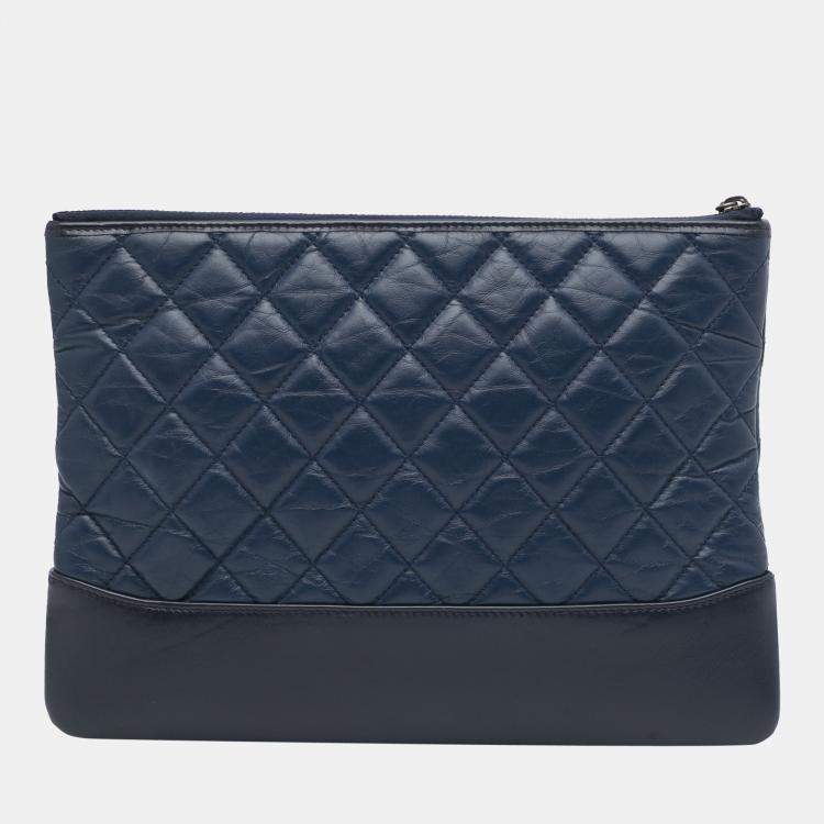 Pre Owned Chanel Blue Gabrielle Clutch Bag