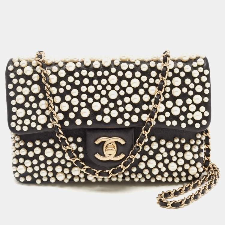 Chanel Black Lambskin Leather Pearly Flap Bag Chanel | The Luxury Closet