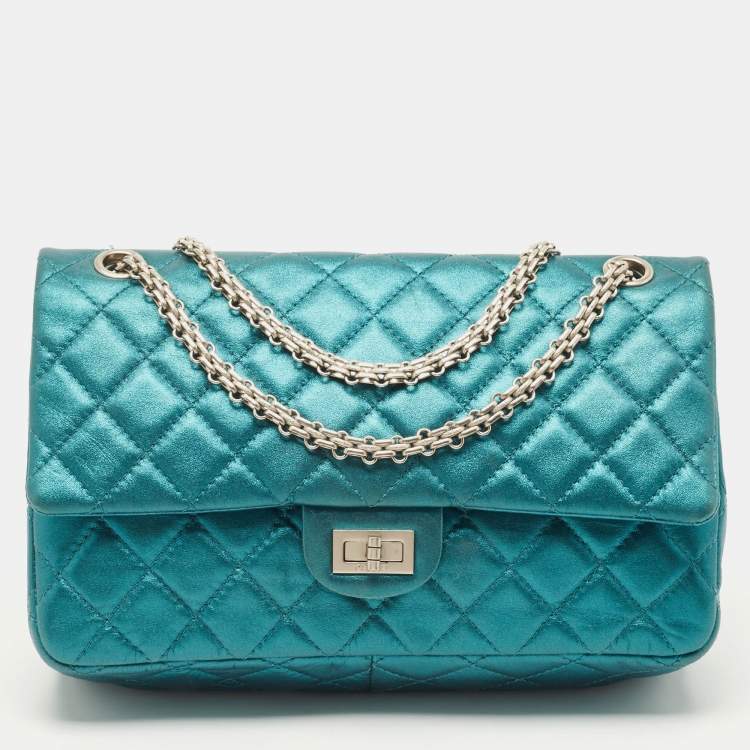 Chanel Teal Quilted Leather Reissue 2.55 Classic 225 Flap Bag 