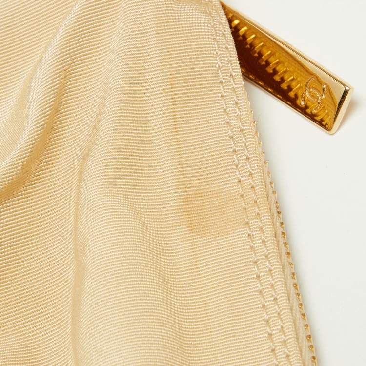 Pre Owned Chanel Beige Leather Cerf Shopper Tote