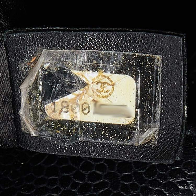 Pre Owned Chanel Black Quilted Caviar Leather XL Petite Shopping Tote