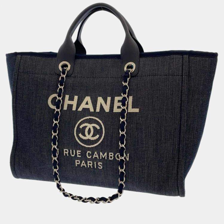 Chanel Black Canvas Large Deauville Tote Bag Chanel | The Luxury Closet