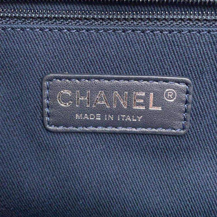 Pre Owned Chanel Black Canvas Large Deauville Tote Bag
