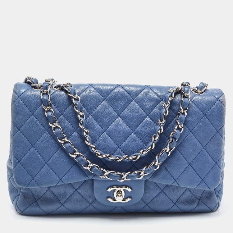Chanel Blue Quilted Caviar Leather Jumbo Classic Single Flap Bag Chanel |  The Luxury Closet