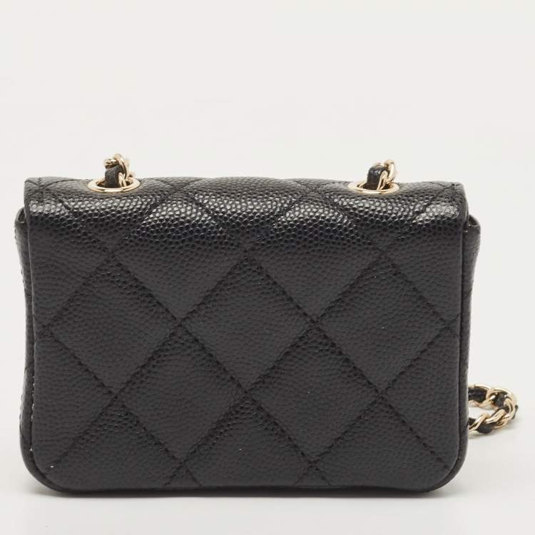 مملوكة مسبقًا Chanel Black Caviar Leather Micro Belt Bag
