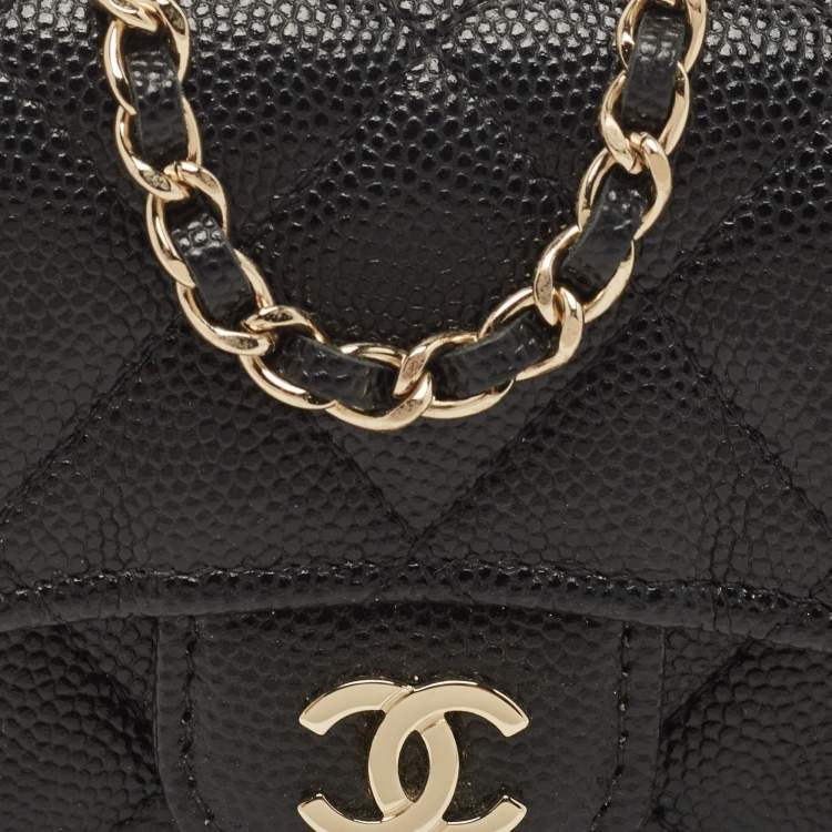 مملوكة مسبقًا Chanel Black Caviar Leather Micro Belt Bag