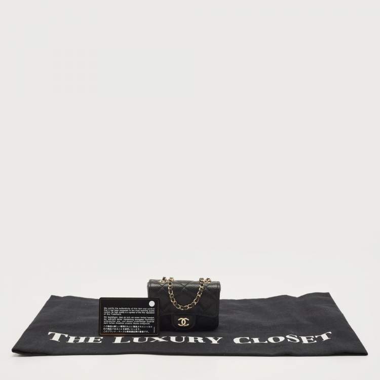 مملوكة مسبقًا Chanel Black Caviar Leather Micro Belt Bag