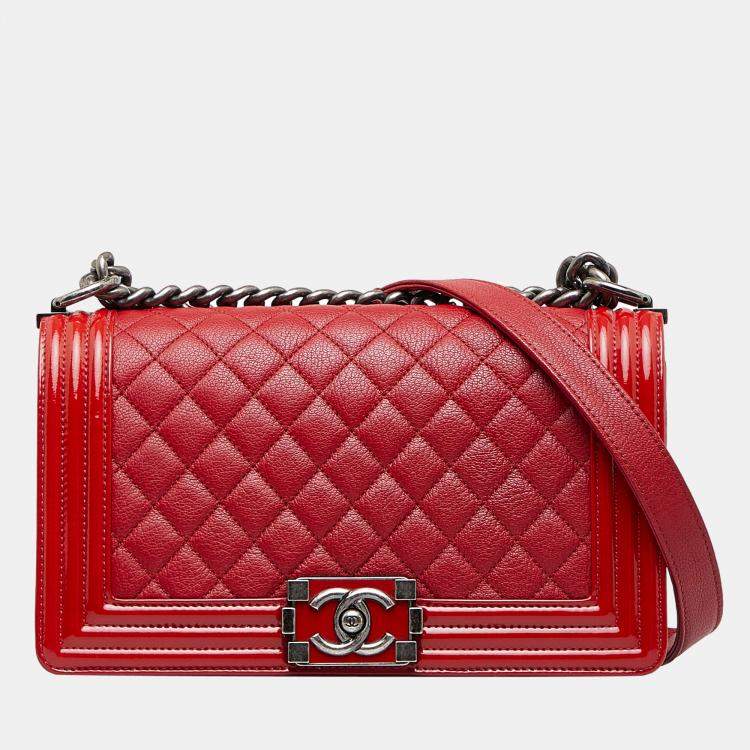 Chanel Red Medium Boy Bag