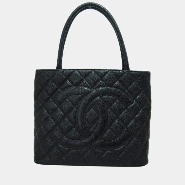 Bags, Authentic Chanel Quilted Caviar Medallion Tote