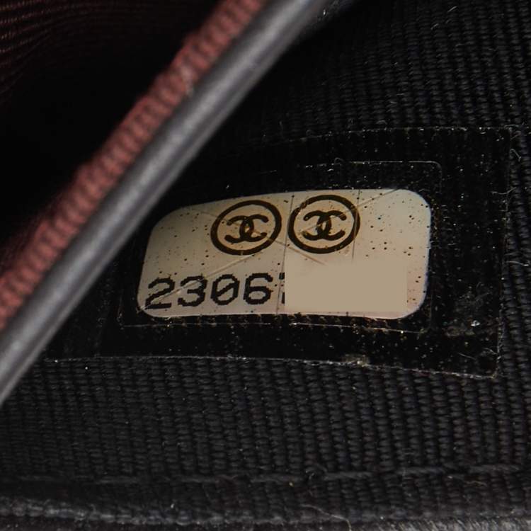 Pre Owned Chanel Black Caviar Leather CC Flap Card Case