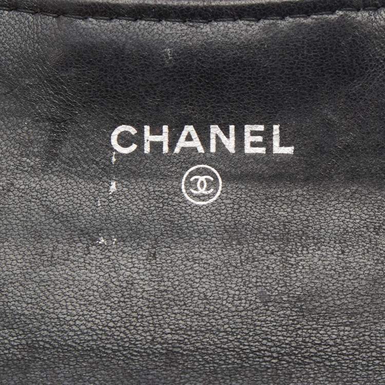 Pre Owned Chanel Black Caviar Leather CC Flap Card Case