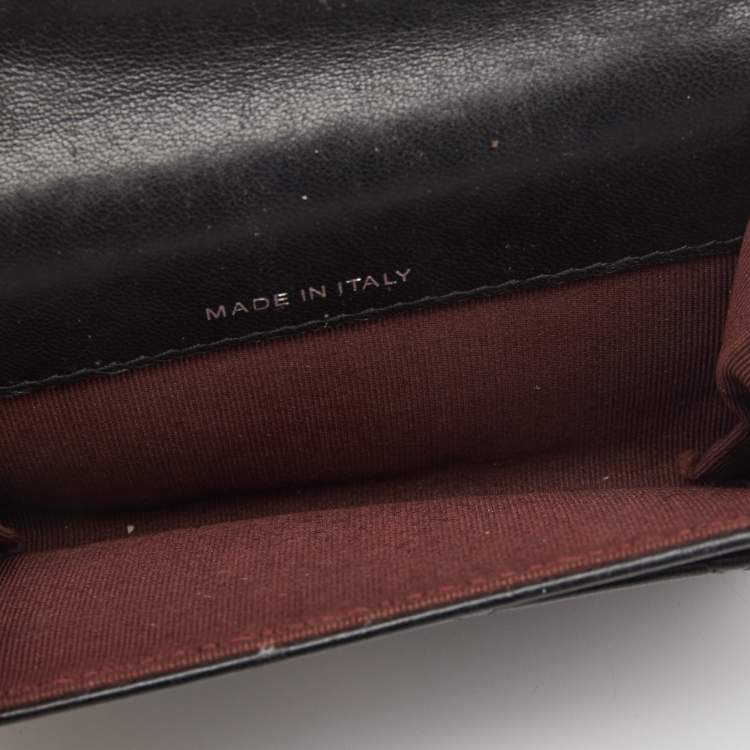 Pre Owned Chanel Black Caviar Leather CC Flap Card Case