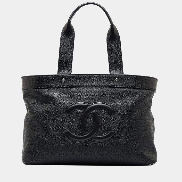 Chanel Black CC Perforated Tote