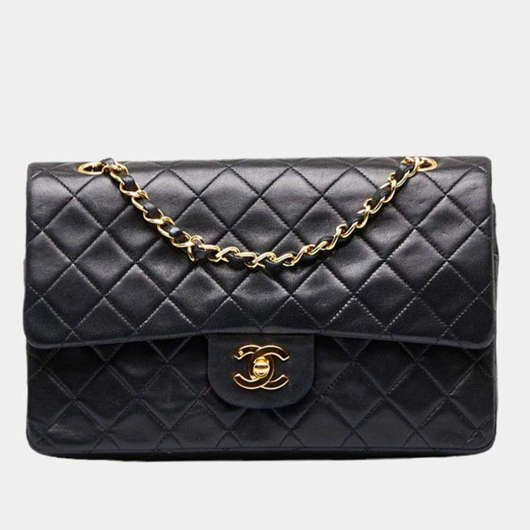 Chanel Black Leather Medium Classic Double Flap Bag