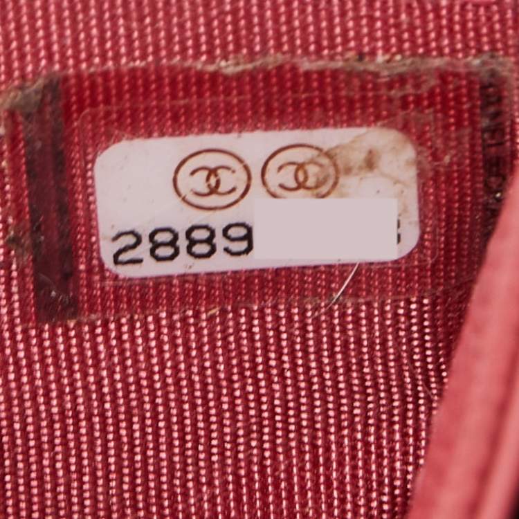 Pre Owned Chanel Pink Quilted Caviar Leather CC Filigree Card Holder 