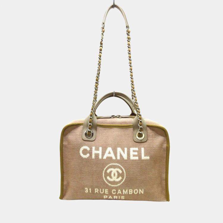 Chanel Beige Canvas Deauville Shoudler bag