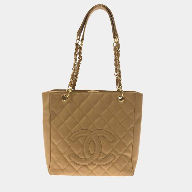 Chanel Brown Leather Petite Shopping Tote bag