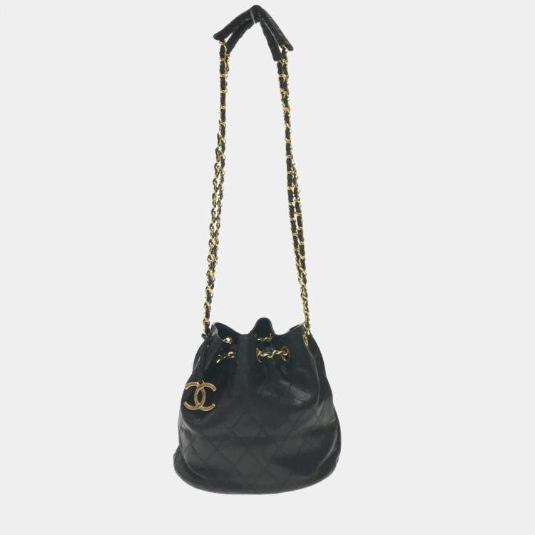 Chanel Black Leather Sac Seau shoulder bag