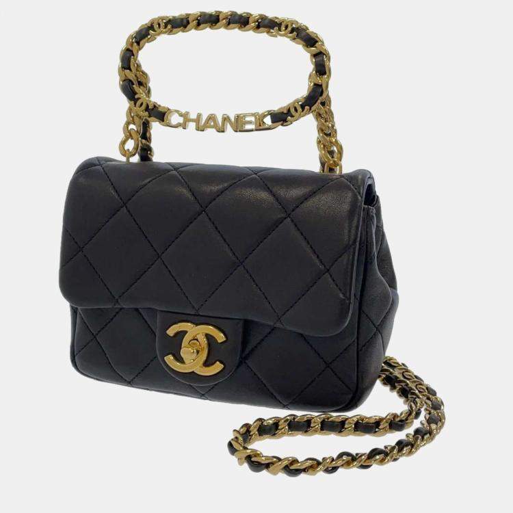 Chanel 22C Rare Bicolor Beige Black Quilted Lambskin Mini Classic Flap  111ca4 at 1stDibs
