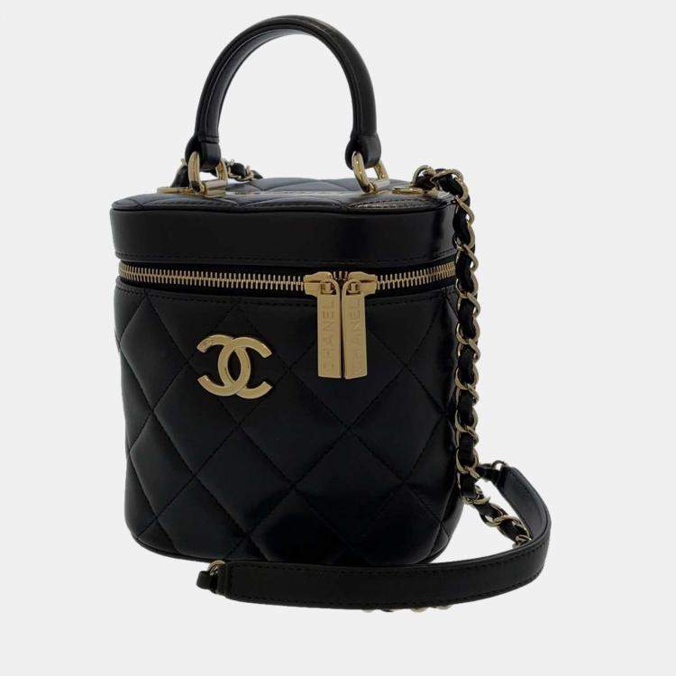 Chanel Black Leather CC Vanity Case