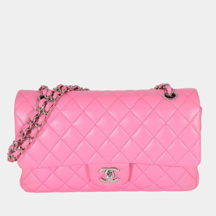 Chanel Pink Quilted Lambskin Medium Classic Double Flap Bag Chanel