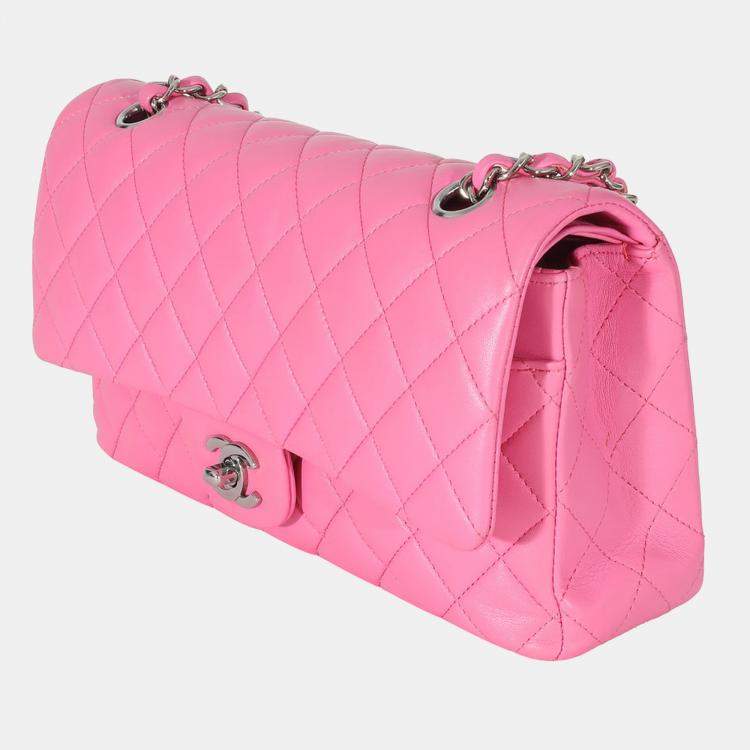 Chanel Pink Quilted Lambskin Medium Classic Double Flap Bag Chanel