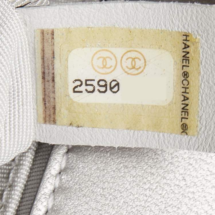 Pre Owned Chanel Silver/Blue PVC and Leather Small Water Boy Flap Bag