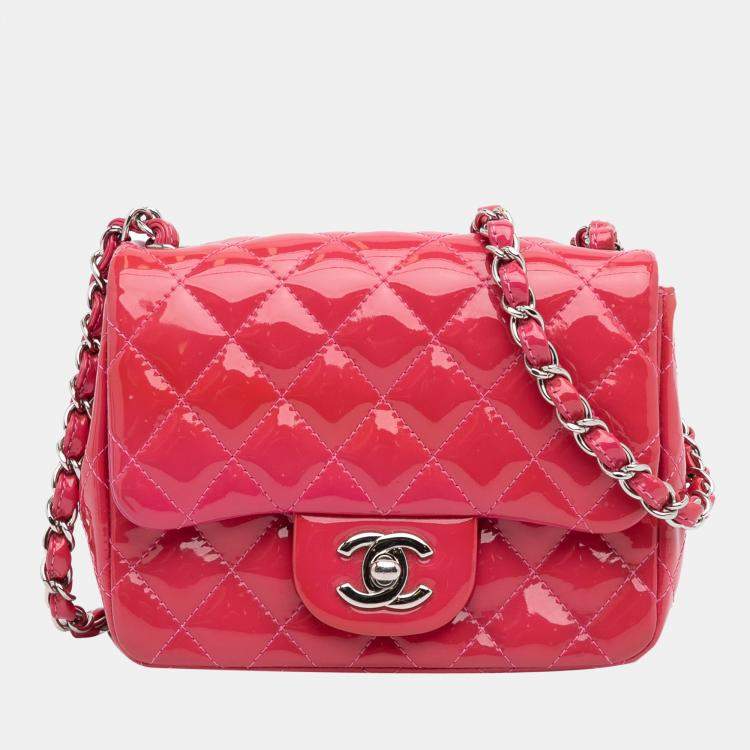 Preloved Chanel Classic Quilted Red Patent Leather Mini Single