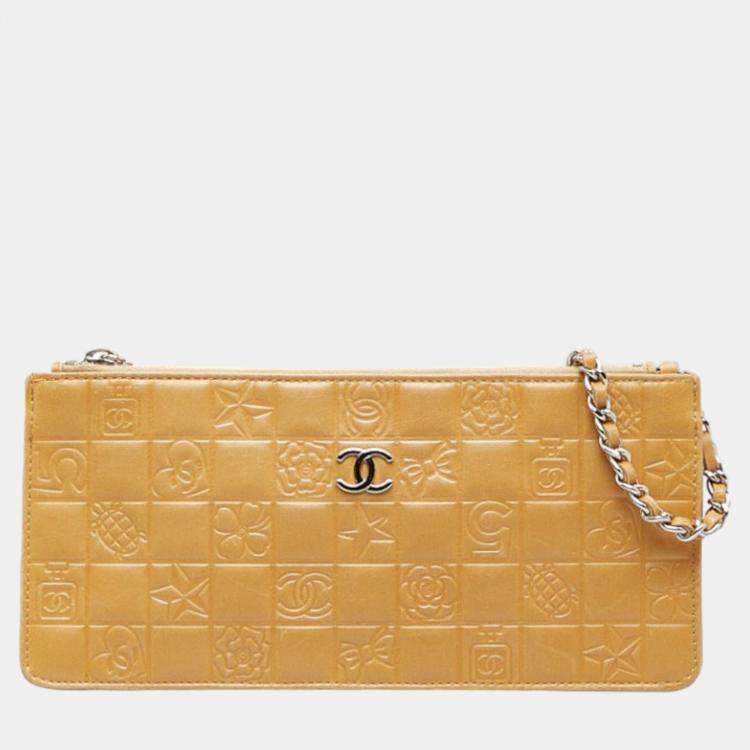 Chanel Beige Choco Bar Lucky Charm Pochette Shoulder Bag