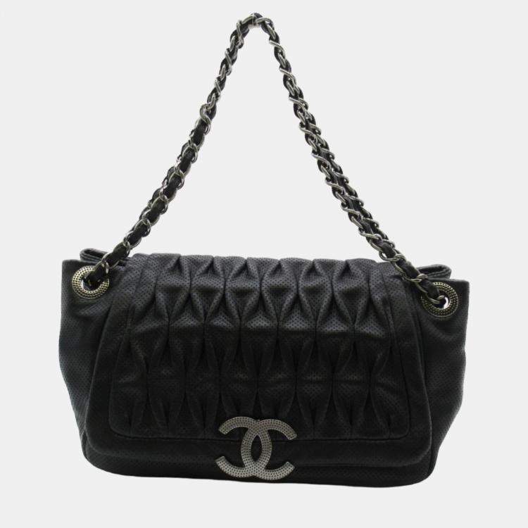 Chanel Black Perforated Up In the Air Flap Bag