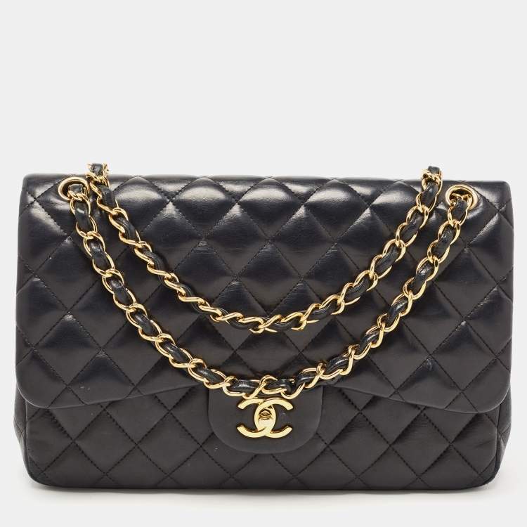 Chanel Black Quilted Leather Jumbo Classic Double Flap Bag