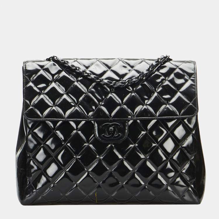 Chanel Black Matelasse Patent Leather Single Flap Bag Chanel | The Luxury  Closet