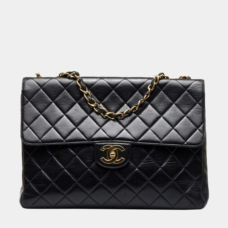 Chanel Black Jumbo Classic Lambskin Double Flap