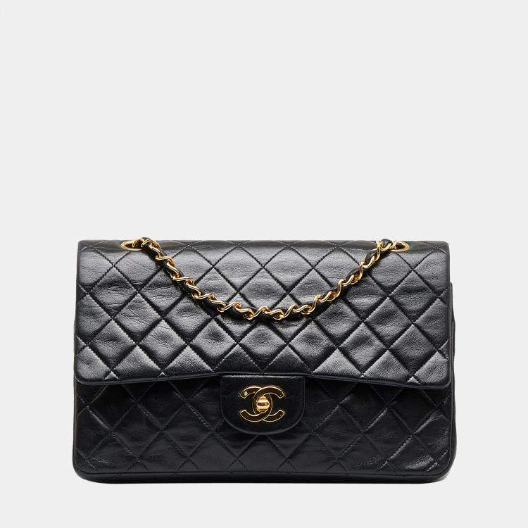 Chanel Black Medium Classic Lambskin Double Flap Chanel