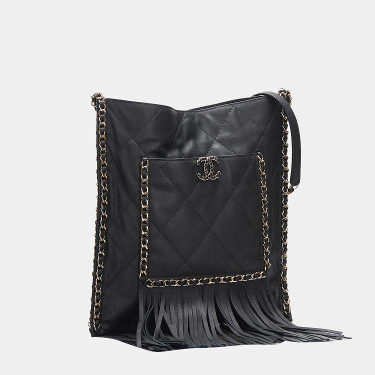 Chanel Black Small Fringe Shopping Bag Chanel TLC