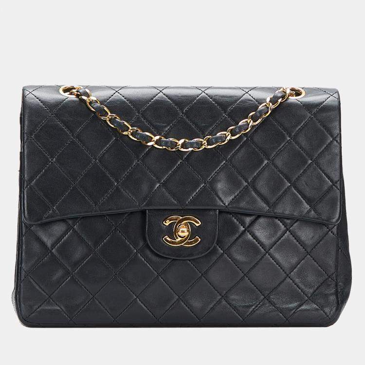 Chanel Black Medium Tall Classic Lambskin Double Flap