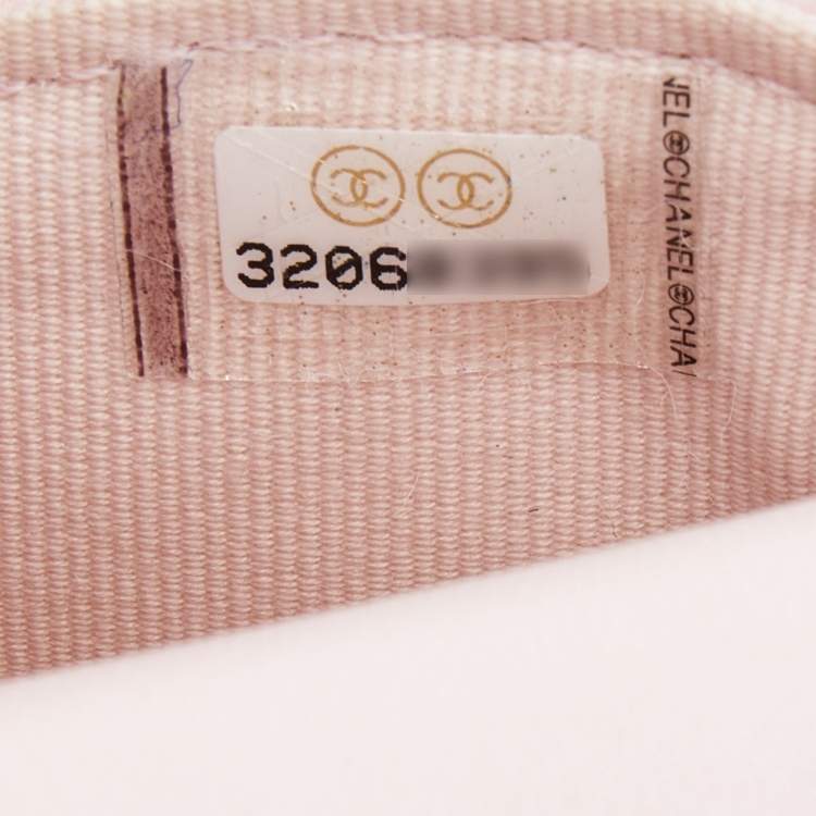 Pre Owned Chanel Light Pink Quilted Leather Mini Chain Around Flap Wallet Bag